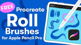 FREE Procreate Roll Brushes for Apple Pencil Pro Update Lets play with Roll [upl. by Anilocin631]