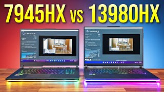 Best Laptop CPU 2023 Ryzen 9 7945HX vs Intel i913980HX [upl. by Annohsat]