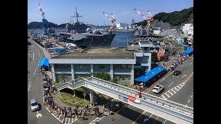 Front gate at Fleet Activities Yokosuka Naval Base front gate and down the road [upl. by Etrem507]