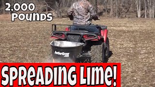 Spreading Lime On Fields For Better PH  Food Plots for Deer [upl. by Acnairb52]