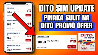 DITO SIM UPDATE  DITO TODO DATA 10 PINAKA SULIT NA DITO SIM PROMO OFFER  PAANO BA TUTORIAL [upl. by Flynn913]