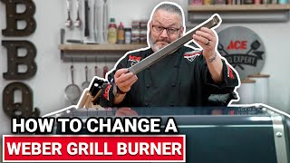 How To Change A Weber Grill Burner  Ace Hardware [upl. by Enelak]