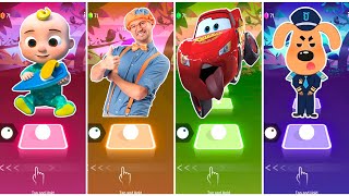 Cocomelon 🆚 Blippi 🆚 Lightning McQueen 🆚 Sheriff Labrador 🎶 Tiles Hop EDM Rush [upl. by Eidnam]