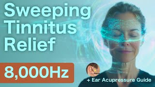 Tinnitus Relief Sweeping Sound at 8000Hz  Head Tinnitus Acupressure Ear Acupoints [upl. by Eisnil134]