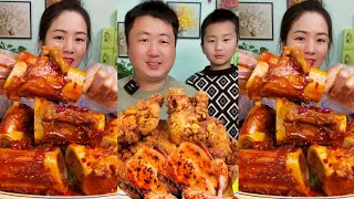 Braised Beef Bone Marrow Mukbang  Full Roasted Chicken amp Fried Chicken Legs  Spicy Food Challenge [upl. by Adieren]