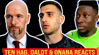 MAN UTD NEWS 🚨 DIOGO DALOT ANDRE ONANA amp TEN HAG INTERVIEWREACTIONS  Brighton 02 Man United [upl. by Enilamme]