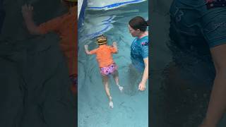 Teaching Toddler To Swim Kick and Paddle swimming pool toddler learntoswim kick paddle [upl. by Esyahc]