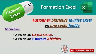 Capsule Excel n°12  Fusionner plusieurs feuilles Excel en une seule feuille [upl. by Aniuqahs565]