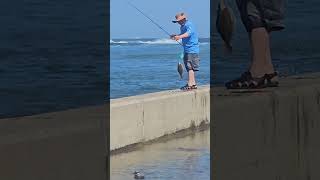 Flounder Fishing Is Very Popular Here Along The Inlet [upl. by Anauqahs735]