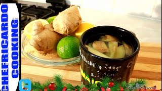 Lemon Ginger HoneyWhite Rum Tea Recipes Caribbean amp Jamaican Chef  Recipes By Chef Ricardo [upl. by Aeslehs682]