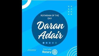 Rotarian Of The Day Daran Adair [upl. by Ginsberg392]