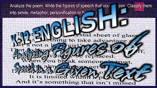 K12 English  Analyzing figures of speech simile metaphor personification hyperbol [upl. by Judus347]