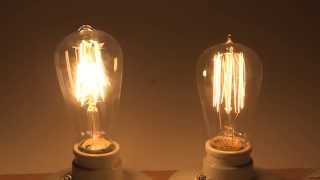 Energy saving with LED Filament Bulbs Comparison with Edison Incandescent [upl. by Atineb]