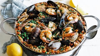 Spanish Paella Recipe with Seafood [upl. by Eirena]