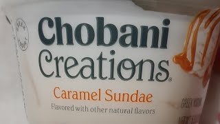 Chobani Creations Caramel Sundae Greek Yogurt 101624 [upl. by Neb827]