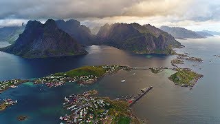 ⭐️ Beautiful Lofoten Norway  Arctic Circle AERIAL DRONE 4K VIDEO [upl. by Uok]