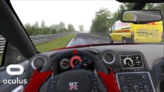 Nissan GTR Nismo  Nordschleife Tourist WET  Assetto Corsa VR Gameplay Oculus Rift [upl. by Bondie244]