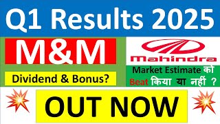 MampM Q1 results 2025  Mahindra And Mahindra results today  MampM Share News  MampM Share latest news [upl. by Ahsinaw]