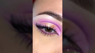 purple makeup on brown eyes 🔮🤎 makeupshorts makeuptutorial purplemakeup glittermakeup makeup [upl. by Alexi980]