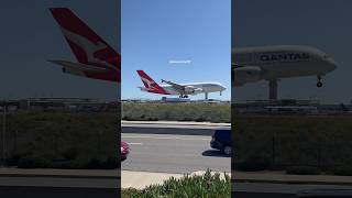 Qantas landing planelanding planespotting lax airbus a380 qantas viral shorts [upl. by Ylera]