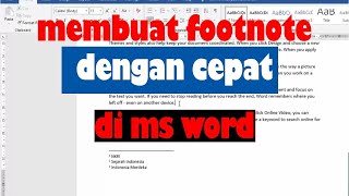 Tutorial Membuat Format Footnote dan Endnote di Microsoft Word Dengan Benar [upl. by Nalac]