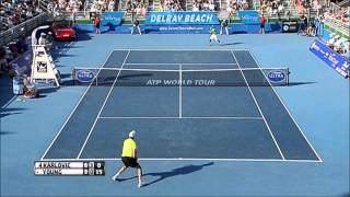 Delray Beach 2015 Sunday Highlights Karlovic Young [upl. by Ycak]