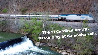 51 Cardinal Amtrak passing by at Kanawha Falls West Virginia [upl. by Fabrin265]