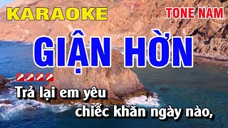 Karaoke Giận Hờn Tone Nam Nhạc Sống  Hoàng Luân [upl. by Ear723]