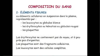 7  Physiologie du Sang 1 [upl. by Frymire]