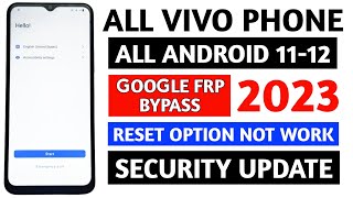 All vivo phone 💥 Google account frp bypass Android 1112 WITHOUT PC 2023 FIXED ACTIVITY LAUNCHER [upl. by Eceer]