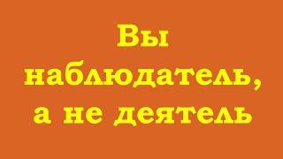 Вы – наблюдатель а не деятель [upl. by Karole59]