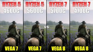 Ryzen 5 4600G vs Ryzen 5 5600G vs Ryzen 7 5700G vs Ryzen 7 4700G  Test in 5 Games [upl. by Ahsurej250]