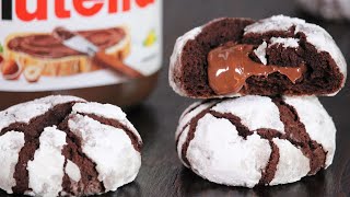 Chocolate Nutella Crinkle Cookies  How Tasty Channel [upl. by Virgilia]