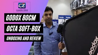 Godox 80cm Octa Softbox unboxing and review  How to setup 80cm Octa Flash and Bracket [upl. by Nyrahtak]