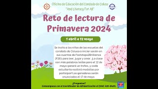 CCOE quotAnd Literacy For Allquot Reto de lectura de primavera 2024 [upl. by Rennie299]