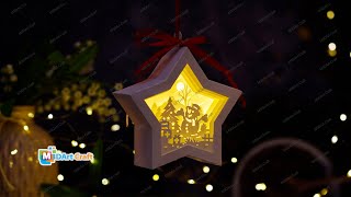 How to make star lantern with paper  DIY christmas decorations with PDF SVG Studio Templates [upl. by Bert]