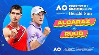 LIVE  Carlos Alcaraz v Casper Ruud  Opening Week  Australian Open 2024 [upl. by Rennold557]