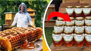 How To Keep Bees  Honey Harvesting of American People  Honey Processing [upl. by Cuthburt]