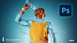 NESTLÉ Water ADVERTISING DESIGN  Product manipulation in Photoshop ✅🔥 [upl. by Heywood265]