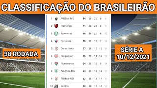 CLASSIFICAÇÃO DO BRASILEIRÃO 2021 HOJE  38ª RODADA  TABELA DO BRASILEIRÃO 2021 [upl. by Sosthena]