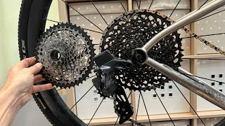 SRAM XPLR derailleur with EAGLE 1050 cassete [upl. by Annaid236]