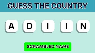 Guess the Country by its Scrambled Name Geography Quiz thequizzed [upl. by Ecnerrat]