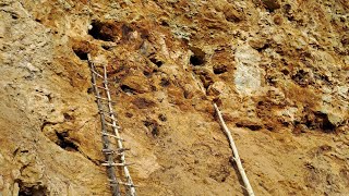 Quartz prospecting in an old mining area Open quartz veins sketchy ladders and scratchy rocks [upl. by Wilt]