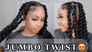 How To Large Jumbo Twist  Beginner Friendly Hairstyle [upl. by Frydman133]