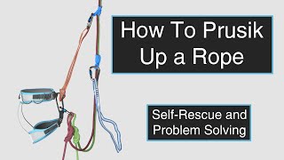 How To Prusik Up a Rope  Trad Climbing SelfRescue Skills [upl. by Nuyh]