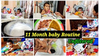 11 month baby full day routine  11 month baby development  11 month baby sleep activities food [upl. by Annorah]