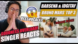 Barsena amp Idgitaf  Top 3 Of Bruno Mars  Roommate Project Live Session  SINGER REACTION [upl. by Bortman257]