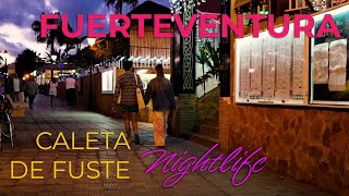 Nightlife Fuerteventura Walk in Caleta De Fuste Canary Islands 🇮🇨 [upl. by Sarette]