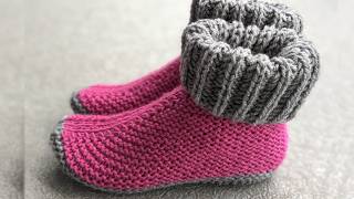 Knit Flat Socks with Folded Cuff [upl. by Acinomed574]