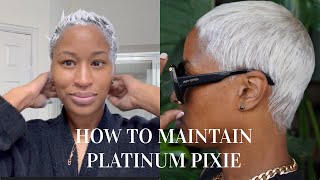 HOW TO MAINTAIN PLATINUM BLONDE PIXIE  GRWM USING BUSTIES  ARIELL ASH [upl. by Manthei]